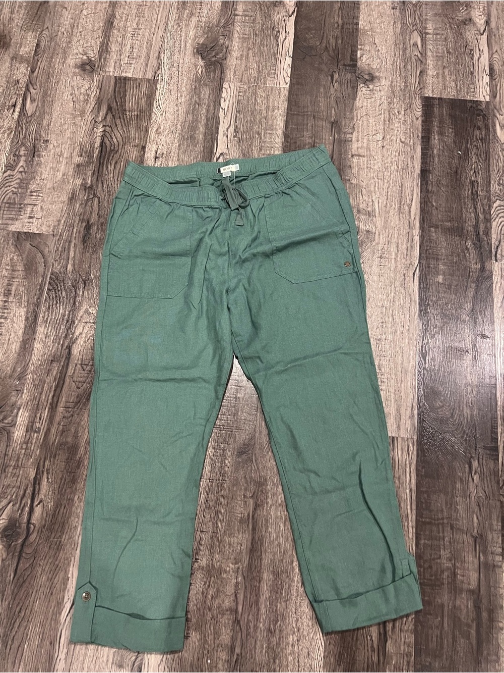 Women’s linen Green Drawstring Casual Pants